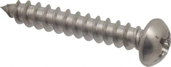 Value Collection - #8 Round Head Phillips Sheet Metal Screw - Stainless Steel, 1" Length Under Head, Grade 18-8 - Benchmark Tooling