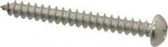 Value Collection - #8 Round Head Phillips Sheet Metal Screw - Stainless Steel, 1-1/2" Length Under Head, Grade 18-8 - Benchmark Tooling