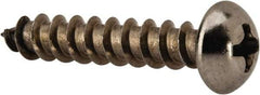 Value Collection - #10 Round Head Phillips Sheet Metal Screw - Stainless Steel, 1" Length Under Head, Grade 18-8 - Benchmark Tooling