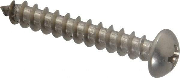 Value Collection - #10 Round Head Phillips Sheet Metal Screw - Stainless Steel, 1-1/4" Length Under Head, Grade 18-8 - Benchmark Tooling