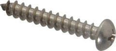 Value Collection - #10 Round Head Phillips Sheet Metal Screw - Stainless Steel, 1-1/4" Length Under Head, Grade 18-8 - Benchmark Tooling