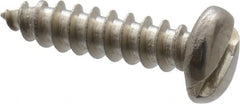 Value Collection - #4 Pan Head Slotted Sheet Metal Screw - Stainless Steel, 1/2" Length Under Head, Grade 18-8 - Benchmark Tooling