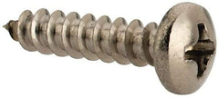 Value Collection - #6 Pan Head Slotted Sheet Metal Screw - Stainless Steel, 5/8" Length Under Head, Grade 18-8 - Benchmark Tooling