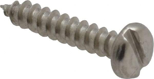 Value Collection - #6 Pan Head Slotted Sheet Metal Screw - Stainless Steel, 3/4" Length Under Head, Grade 18-8 - Benchmark Tooling