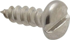 Value Collection - #8 Pan Head Slotted Sheet Metal Screw - Stainless Steel, 1/2" Length Under Head, Grade 18-8 - Benchmark Tooling