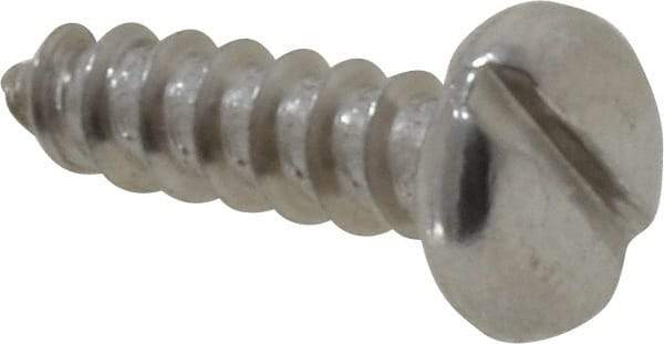 Value Collection - #8 Pan Head Slotted Sheet Metal Screw - Stainless Steel, 5/8" Length Under Head, Grade 18-8 - Benchmark Tooling
