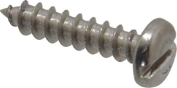 Value Collection - #8 Pan Head Slotted Sheet Metal Screw - Stainless Steel, 3/4" Length Under Head, Grade 18-8 - Benchmark Tooling