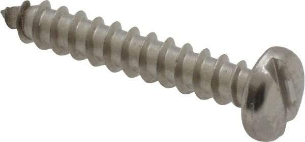 Value Collection - #8 Pan Head Slotted Sheet Metal Screw - Stainless Steel, 1" Length Under Head, Grade 18-8 - Benchmark Tooling