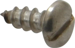 Value Collection - #10 Pan Head Slotted Sheet Metal Screw - Stainless Steel, 1/2" Length Under Head, Grade 18-8 - Benchmark Tooling