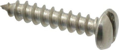 Value Collection - #10 Pan Head Slotted Sheet Metal Screw - Stainless Steel, 1" Length Under Head, Grade 18-8 - Benchmark Tooling