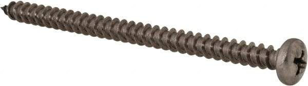 Value Collection - #10 Pan Head Phillips Sheet Metal Screw - Stainless Steel, 3" Length Under Head, Grade 18-8 - Benchmark Tooling