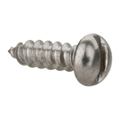 Value Collection - #6 Round Head Slotted Sheet Metal Screw - Stainless Steel, 1/2" Length Under Head, Grade 18-8 - Benchmark Tooling