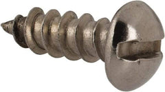 Value Collection - #8 Round Head Slotted Sheet Metal Screw - Stainless Steel, 1/2" Length Under Head, Grade 18-8 - Benchmark Tooling