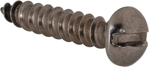 Value Collection - #8 Round Head Slotted Sheet Metal Screw - Stainless Steel, 3/4" Length Under Head, Grade 18-8 - Benchmark Tooling
