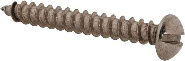 Value Collection - #8 Round Head Slotted Sheet Metal Screw - Stainless Steel, 1-1/4" Length Under Head, Grade 18-8 - Benchmark Tooling