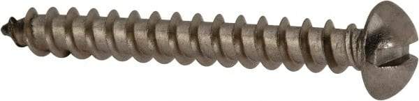 Value Collection - #10 Round Head Slotted Sheet Metal Screw - Stainless Steel, 1-1/2" Length Under Head, Grade 18-8 - Benchmark Tooling