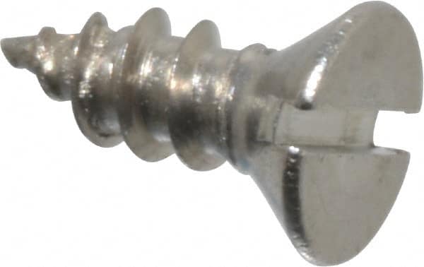 Value Collection - #2 Flat Head Slotted Sheet Metal Screw - Stainless Steel, 1/4" OAL, Grade 18-8 - Benchmark Tooling