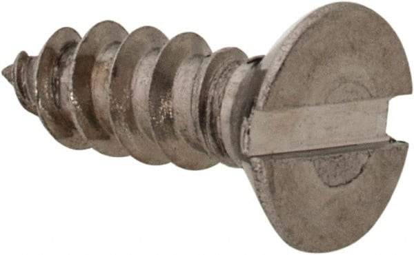 Value Collection - #4 Flat Head Slotted Sheet Metal Screw - Stainless Steel, 3/8" OAL, Grade 18-8 - Benchmark Tooling