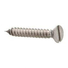 Value Collection - #4 Flat Head Slotted Sheet Metal Screw - Stainless Steel, 3/4" OAL, Grade 18-8 - Benchmark Tooling