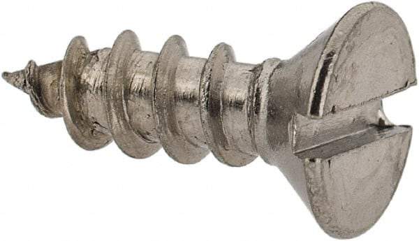 Value Collection - #8 Flat Head Slotted Sheet Metal Screw - Stainless Steel, 1/2" OAL, Grade 18-8 - Benchmark Tooling
