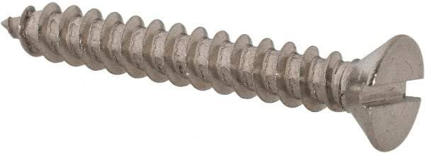 Value Collection - #8 Flat Head Slotted Sheet Metal Screw - Stainless Steel, 1-1/4" OAL, Grade 18-8 - Benchmark Tooling