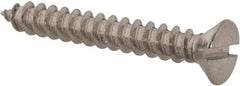 Value Collection - #8 Flat Head Slotted Sheet Metal Screw - Stainless Steel, 1-1/4" OAL, Grade 18-8 - Benchmark Tooling