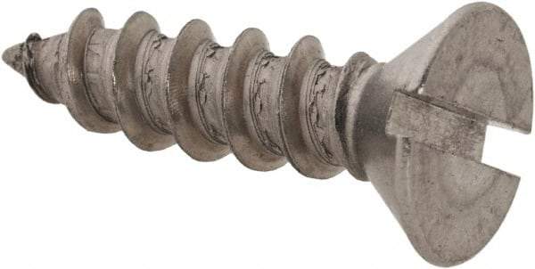 Value Collection - #10 Flat Head Slotted Sheet Metal Screw - Stainless Steel, 3/4" OAL, Grade 18-8 - Benchmark Tooling