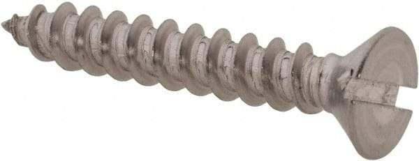 Value Collection - #10 Flat Head Slotted Sheet Metal Screw - Stainless Steel, 1-1/4" OAL, Grade 18-8 - Benchmark Tooling