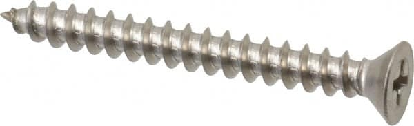 Value Collection - #10 Flat Head Phillips Sheet Metal Screw - Stainless Steel, 1-3/4" OAL, Grade 18-8 - Benchmark Tooling