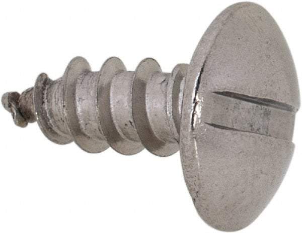 Value Collection - #6 Truss Head Slotted Sheet Metal Screw - Stainless Steel, 3/8" Length Under Head, Grade 18-8 - Benchmark Tooling