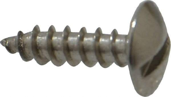 Value Collection - #8 Truss Head Slotted Sheet Metal Screw - Stainless Steel, 5/8" Length Under Head, Grade 18-8 - Benchmark Tooling