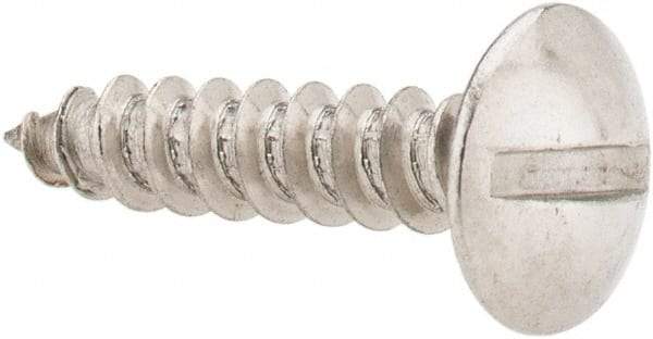 Value Collection - #8 Truss Head Slotted Sheet Metal Screw - Stainless Steel, 3/4" Length Under Head, Grade 18-8 - Benchmark Tooling