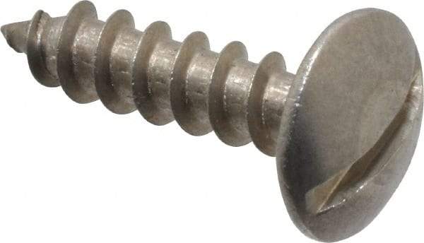 Value Collection - #10 Truss Head Slotted Sheet Metal Screw - Stainless Steel, 3/4" Length Under Head, Grade 18-8 - Benchmark Tooling