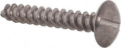 Value Collection - #10 Truss Head Slotted Sheet Metal Screw - Stainless Steel, 1-1/2" Length Under Head, Grade 18-8 - Benchmark Tooling