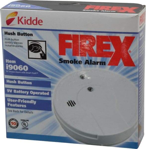 Kidde - 5 Inch Diameter, Smoke Alarm - 85 dB Decibel Rating, 9V Battery Included, Wall or Ceiling Mount, Tamper Resistant - Benchmark Tooling