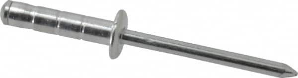 RivetKing - Size 66-69 Dome Head Aluminum Multi Grip Blind Rivet - Steel Mandrel, 0.275" to 0.598" Grip, 3/8" Head Diam, 0.192" to 0.196" Hole Diam, 7/8" Length Under Head, 3/16" Body Diam - Benchmark Tooling