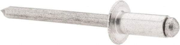 RivetKing - Size 64 Dome Head Aluminum Open End Blind Rivet - Aluminum Mandrel, 0.188" to 1/4" Grip, 3/8" Head Diam, 0.192" to 0.198" Hole Diam, 0.45" Length Under Head, 3/16" Body Diam - Benchmark Tooling