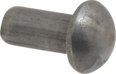 RivetKing - 1/8" Body Diam, Round Steel Solid Rivet - 1/4" Length Under Head - Benchmark Tooling