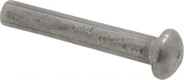 RivetKing - 1/8" Body Diam, Round Uncoated Steel Solid Rivet - 3/4" Length Under Head - Benchmark Tooling