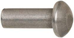 RivetKing - 3/16" Body Diam, Round Steel Solid Rivet - 1/2" Length Under Head - Benchmark Tooling