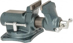 Wilton - 2-1/2" Jaw Width, 2-1/8" Opening Capacity, 1-3/4" Throat Depth, Steel Swivel Bench Vise - Bolt Down Base Attachment, 9.4" Long x 5.7" Wide x 4.9" High - Benchmark Tooling