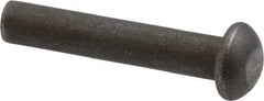 RivetKing - 3/16" Body Diam, Round Steel Solid Rivet - 1" Length Under Head - Benchmark Tooling