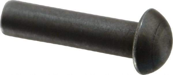 RivetKing - 1/4" Body Diam, Round Steel Solid Rivet - 1" Length Under Head - Benchmark Tooling