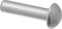 RivetKing - 1/8" Body Diam, Round Uncoated Aluminum Solid Rivet - 1/2" Length Under Head, Grade 1100F - Benchmark Tooling