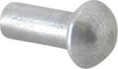 RivetKing - 5/32" Body Diam, Round Uncoated Aluminum Solid Rivet - 3/8" Length Under Head, Grade 1100F - Benchmark Tooling