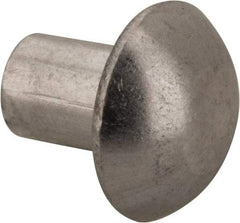 RivetKing - 3/16" Body Diam, Round Uncoated Aluminum Solid Rivet - 1/4" Length Under Head, Grade 1100F - Benchmark Tooling