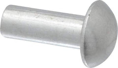 RivetKing - 3/16" Body Diam, Round Uncoated Aluminum Solid Rivet - 1/2" Length Under Head, Grade 1100F - Benchmark Tooling