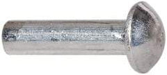 RivetKing - 3/16" Body Diam, Round Uncoated Aluminum Solid Rivet - 3/4" Length Under Head, Grade 1100F - Benchmark Tooling