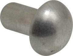 RivetKing - 1/4" Body Diam, Round Uncoated Aluminum Solid Rivet - 1/2" Length Under Head, Grade 1100F - Benchmark Tooling
