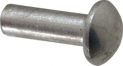 RivetKing - 1/4" Body Diam, Round Aluminum Solid Rivet - 3/4" Length Under Head, Grade 1100F - Benchmark Tooling